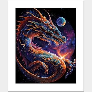 Cosmic Space Dragon Posters and Art